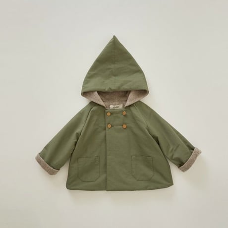【 eLfinFolk 2018AW 】el-182F17 elf coat / sage green / 90,100cm