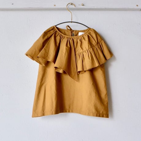 【 folk made 2018SS】No.21 flare blouse / ブラウンカーキ