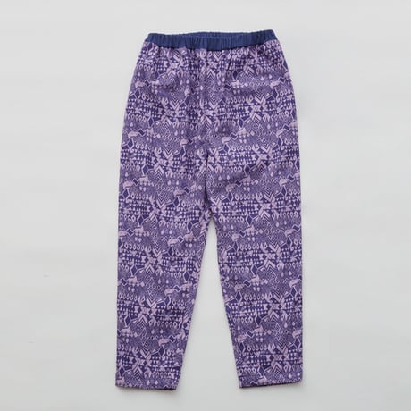 【 eLfinFolk 22SS 】Folk art print pants（elf-221F53）"パンツ” / purple / レディース