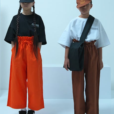 【 UNIONINI 2020SS 】PT-065 big pants " ビッグパンツ " / orange / 10Y-Ladies M