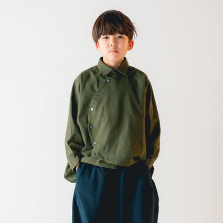 【 nunuforme 2020AW 】サークルシャツ [37-nf14-545-012A] / Khaki / 大人