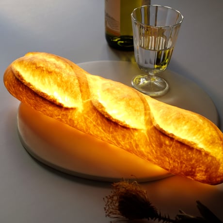 【 PAMPSHADE 】”本物のパンからできたインテリアライト”　”バタール”　/  調光スイッチタイプ / 壁掛けOK!（パンプシェード）