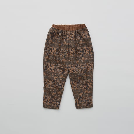 【 eLfinFolk 22SS 】Folk art print pants（elf-221F06） “パンツ”  / brown / 140cm