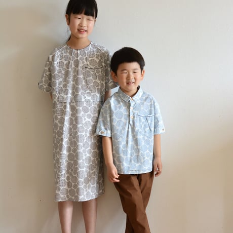 【 ミナペルホネン 21SS 】ZS1083P biscotto " カラーシャツ"  / black  / 80-100cm