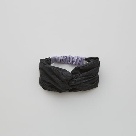 【 eLfinFolk 22SS 】Folk art print turban（elf-221A41） “ターバン”  / black / 53,58cm