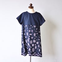 【 ミナペルホネン 19SS 】XS3245P gemma “ワンピース” / navy / 110-130cm