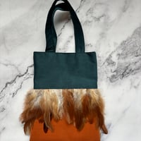 feather mini tote bag (brown × brown)