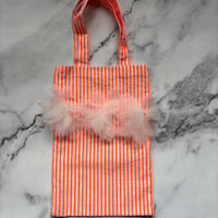 flower mini tote bag(orenge × white flower) YOKO