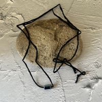 Silk code choker (ceramic×navy）