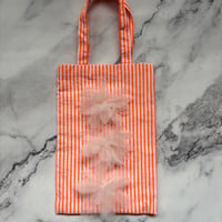 flower mini tote bag(orenge × white flower) TATE
