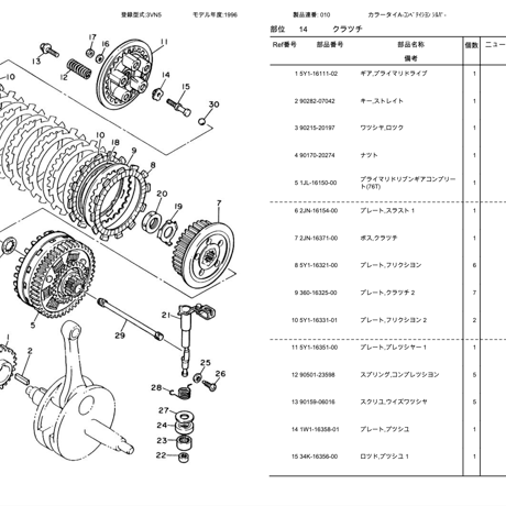 SR400(500)・SRX400(600)用溝切り面出し済みクラッチプレートセット