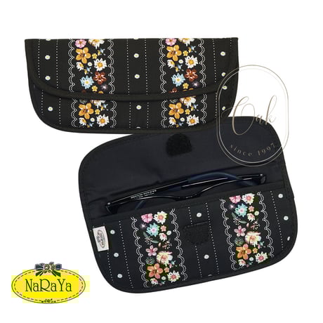 ナラヤ タイ NaRaYa  おしゃれな眼鏡ケース  メガネケース 横型 ・ ボーホーフラワー NB-19F CP236