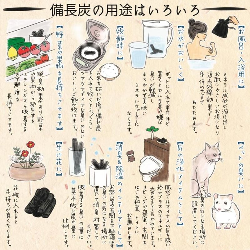 公式サイト】備長炭本舗 繰り返し使える お風呂 入浴用 大容量 備長炭