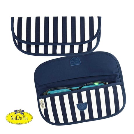 ナラヤ タイ NaRaYa  おしゃれな眼鏡ケース  メガネケース 横型・ストライプ  NB-19F CP37
