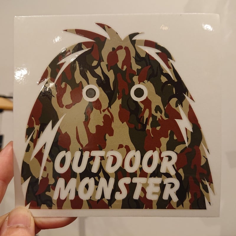 OUTDOOR MONSTER FACEカッティングステッカー別注お茶迷彩
