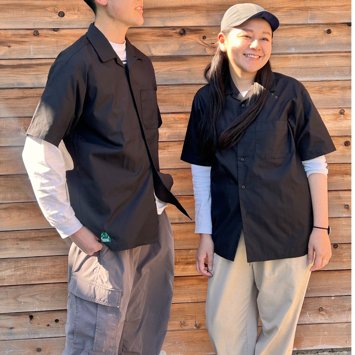 OUTDOORMONSTERブラック半袖シャツ | アウトドアモンスターTEABOY 製茶