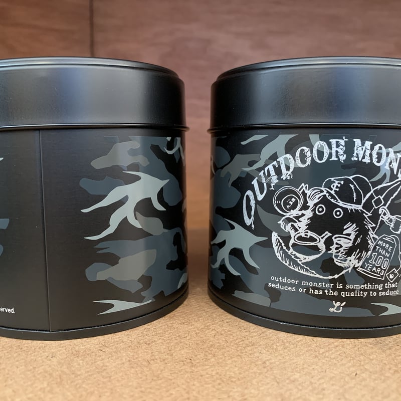 アウトドアモンスター　コンロ風防　茶缶　キャンプティー アウトドアモンスター 《TEA BOYプチ缶》マット茶缶