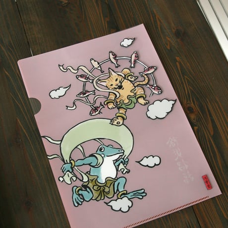 クリアファイル　風神雷神図（A4）