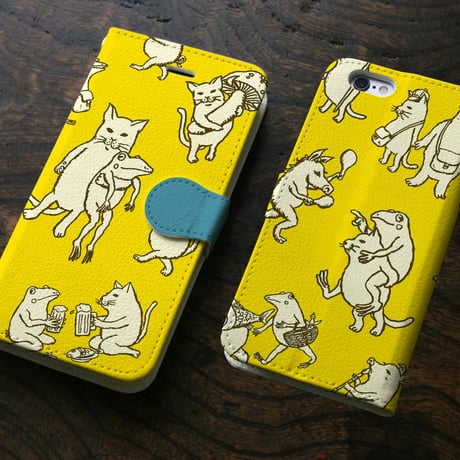 スマホケース　なかまたち（イエロー）