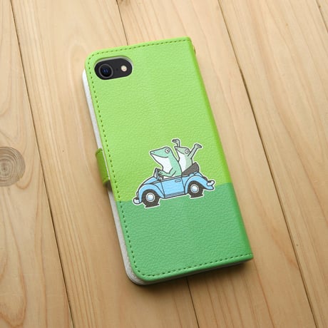 スマホケース　ドライブに行こう！（ライム）