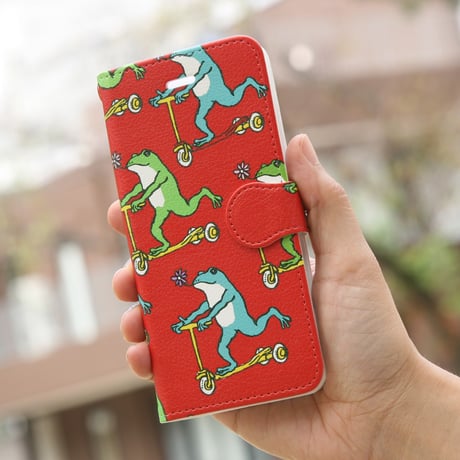 スマホケース　カエルコースター（レッド）