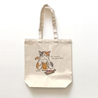 トートバッグ　三毛猫がビール（受注生産・送料無料）