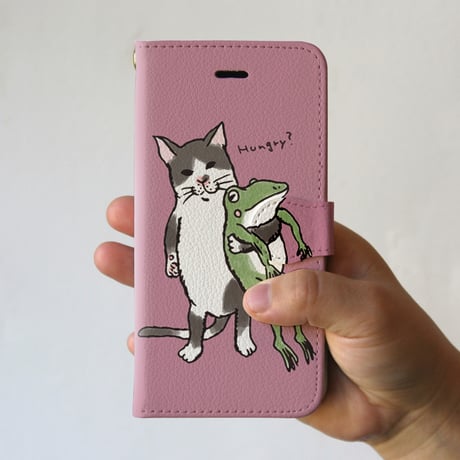 スマホケース　なかよし？（ピンクグレー）