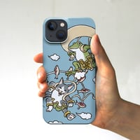 スマホケース　風神雷神（ブルーグレー）