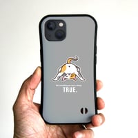 グリップiPhoneケース　おしり猫（グレー）