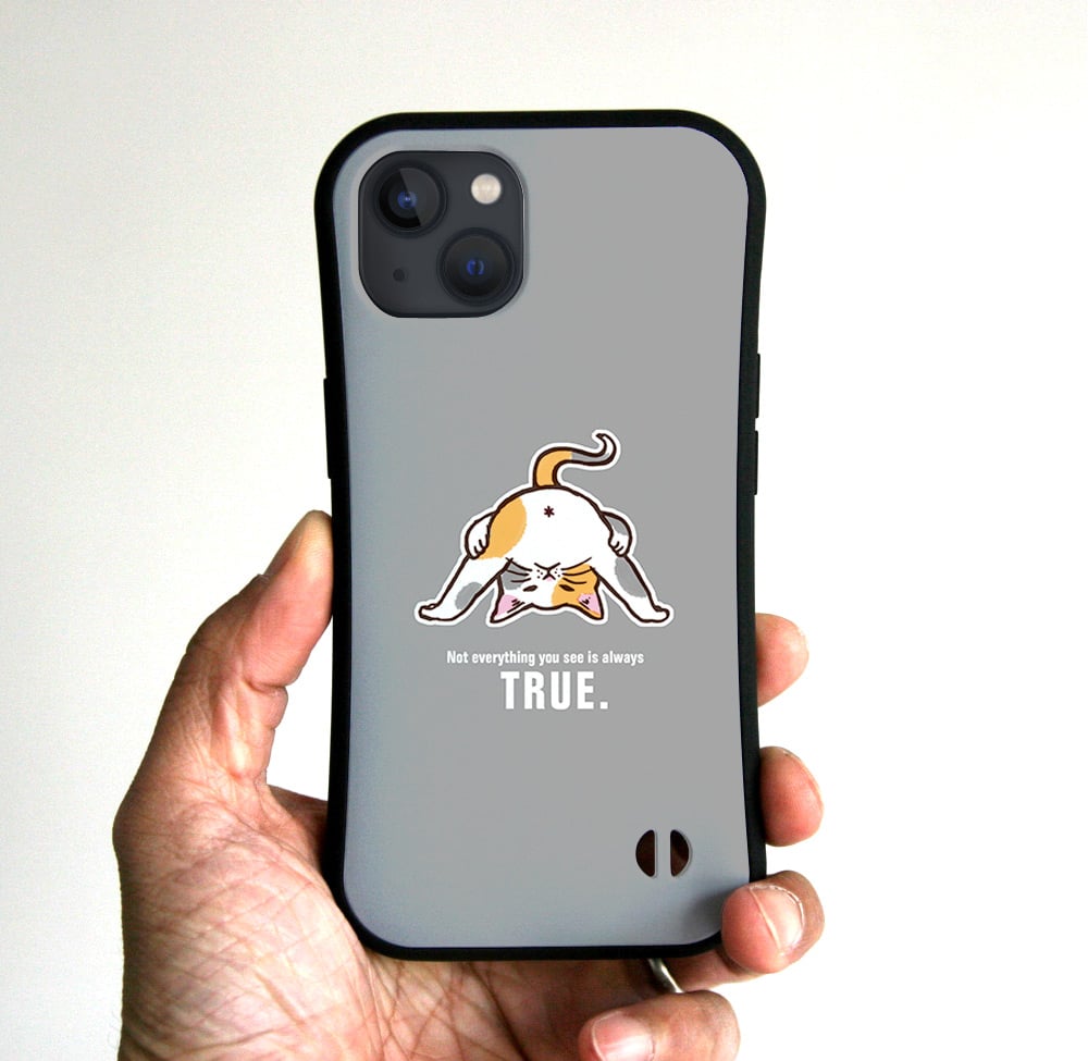 グリップiPhoneケース おしり猫（グレー） | 河童堂