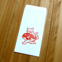猫が鯛をだっこ　のし袋　2枚セット