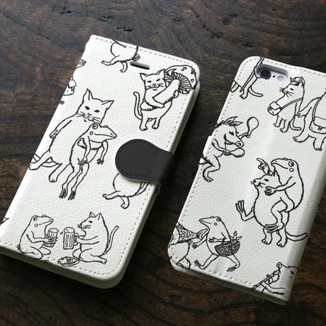 スマホケース　なかまたち（ホワイト）