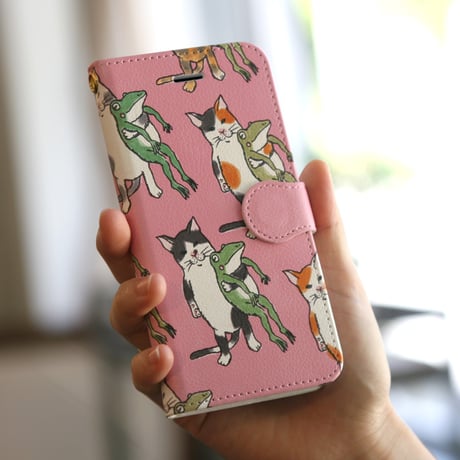 スマホケース　なかよしたち？（ピンク）