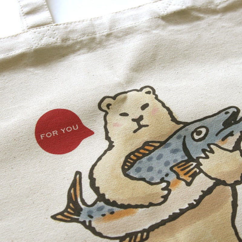 トートバッグ シロクマのプレゼント（受注生産・送料無料） | 河童堂