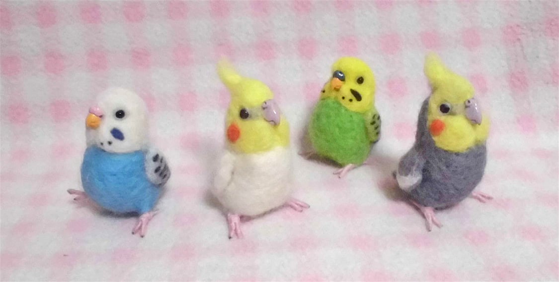 羊毛フェルト オカメインコ ルチノー ミニミニサイズ 可愛い ルチノー オカメインコ 羊毛フェルト * 受注