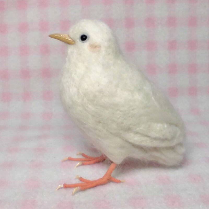 羊毛の小鳥：ライフサイズ（1/1サイズ）1羽：ヒメウズラ 「うちの子
