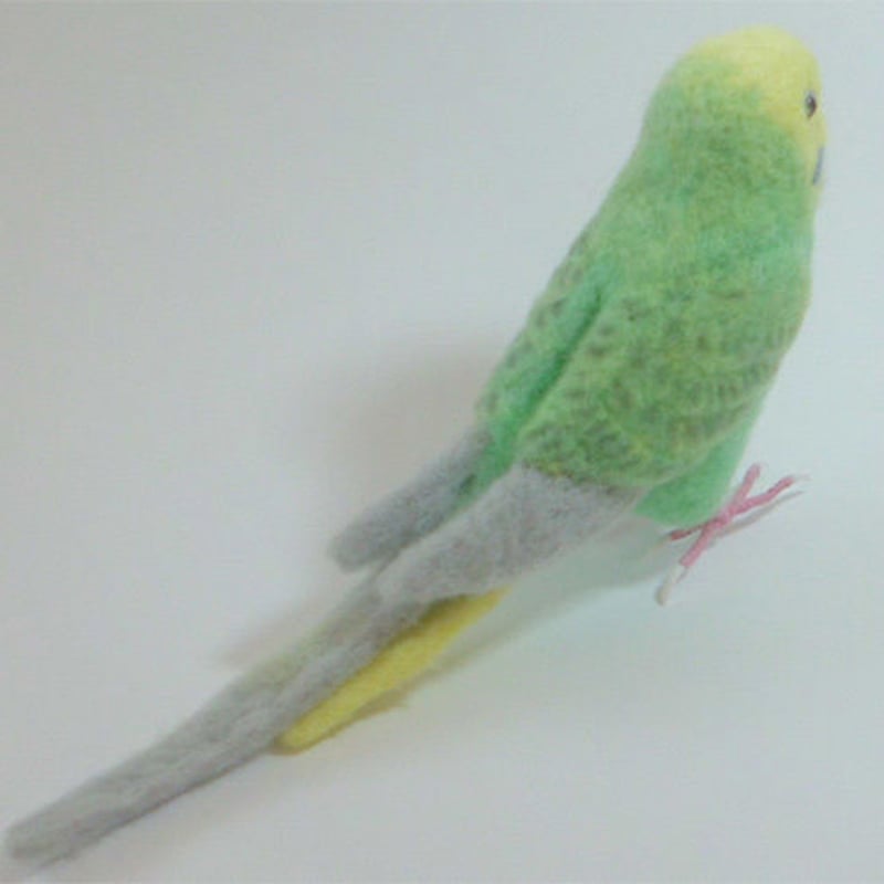 受注作成品】セキセイインコ パステルブル－グリ－ンオパ－リン 羊毛