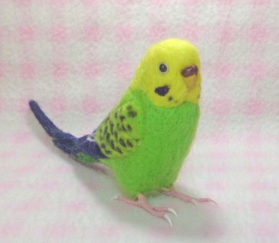ビングオーグレンダール セキセイインコ グリーン 鳥 フィギュリン 1級品 LH 受注作成品】セキセイインコ グリーンオパ－リン 羊毛フィギュア