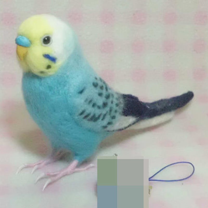 受注作成品】セキセイインコ レインボ－オパ－リンスカイブル－ 羊毛