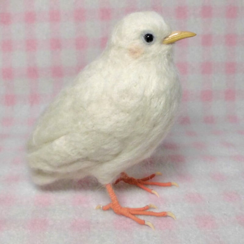 羊毛の小鳥：ライフサイズ（1/1サイズ）1羽：ヒメウズラ 「うちの子