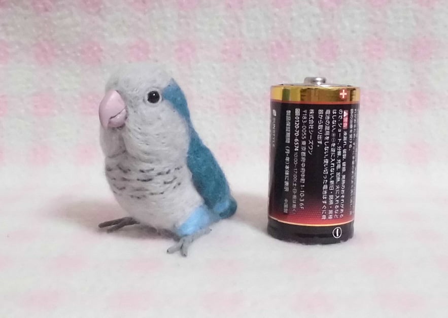 ミニミニサイズ 可愛い オキナインコ ブルー 青 羊毛フェルト * 受注
