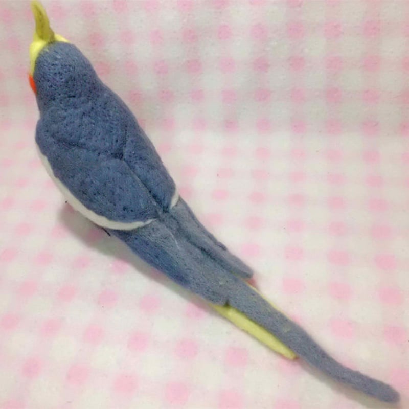 羊毛フェルト。オカメインコ。オーダーNo.18 リアルサイズ オカメインコ WFパイド ホワイトフェイス 羊毛