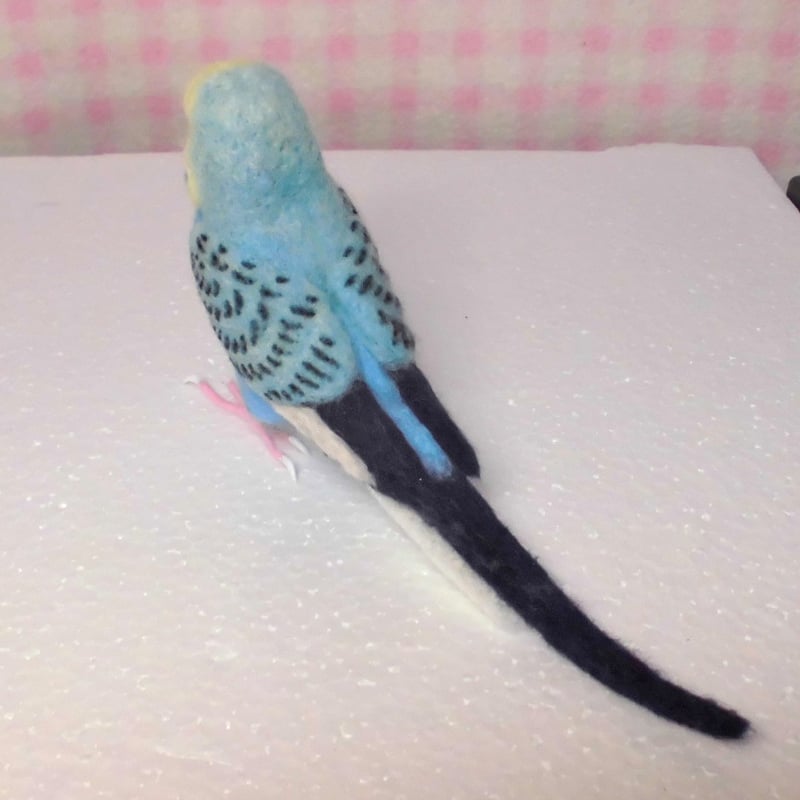 受注作成品】セキセイインコ レインボ－オパ－リンスカイブル－ 羊毛