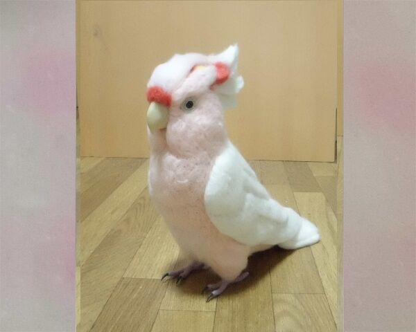 ライフサイズ 1/1サイズ：クルマサカオウム 受注作成 羊毛フェルト