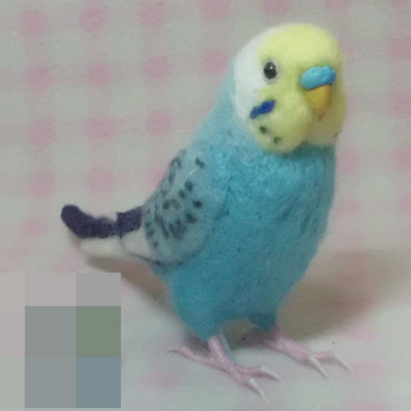 受注作成品】セキセイインコ レインボ－オパ－リンスカイブル－ 羊毛