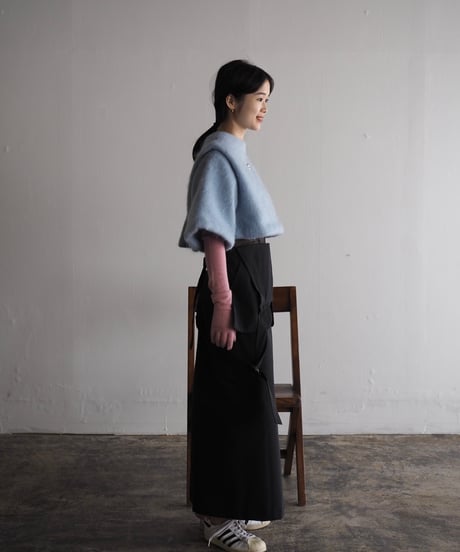 mohair tuck shoulder JK -pale blue-