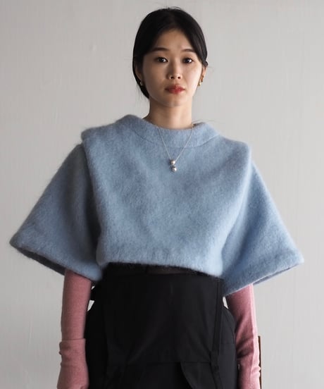 mohair tuck shoulder JK -pale blue-