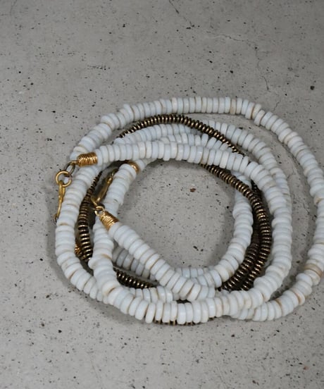 seeds double necklace MONO -ecru-