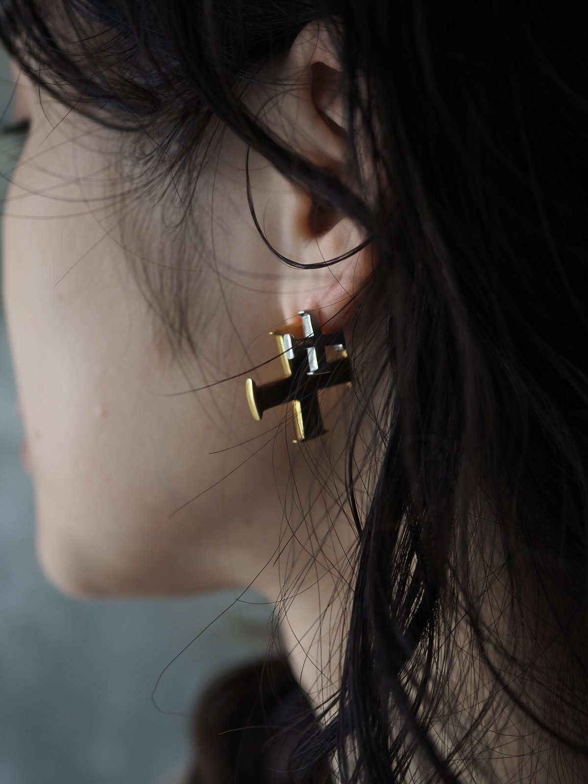 yaacc handwork /TOU pierced large yaacc handwork ピアス Y.A.Acc