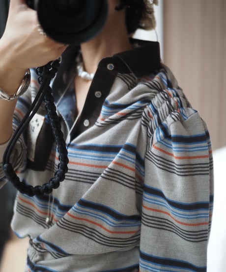 revive rugger shirring shirt -gray-